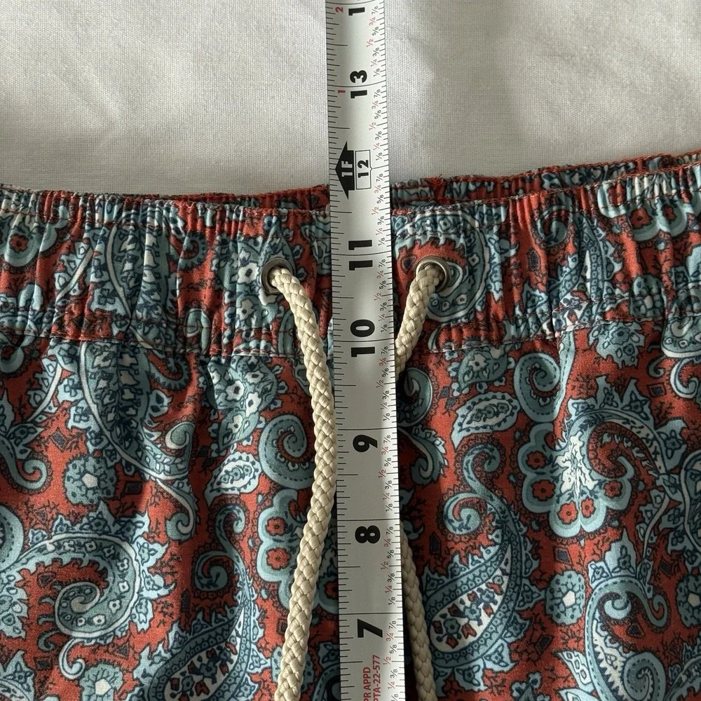 Fair Harbor Lined Swim Trunks Mens Medium Paisley Beach Vacation Drawstring